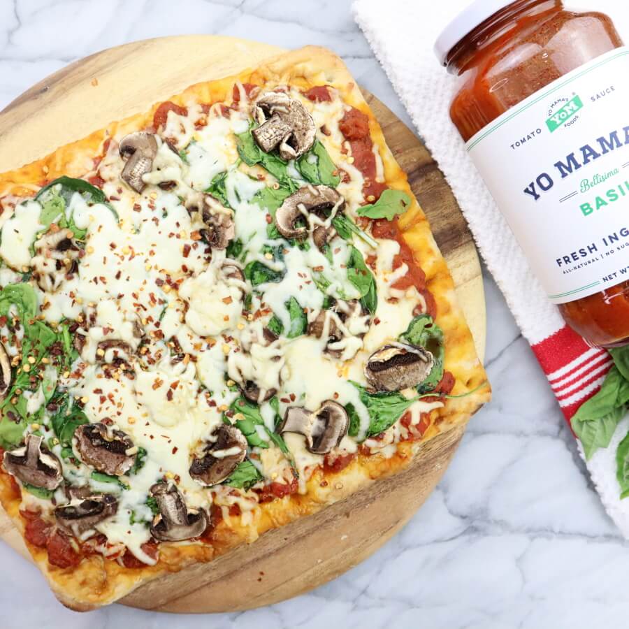Basil 5 Ingredient Flatbread &ndash; Yo Mama's Foods