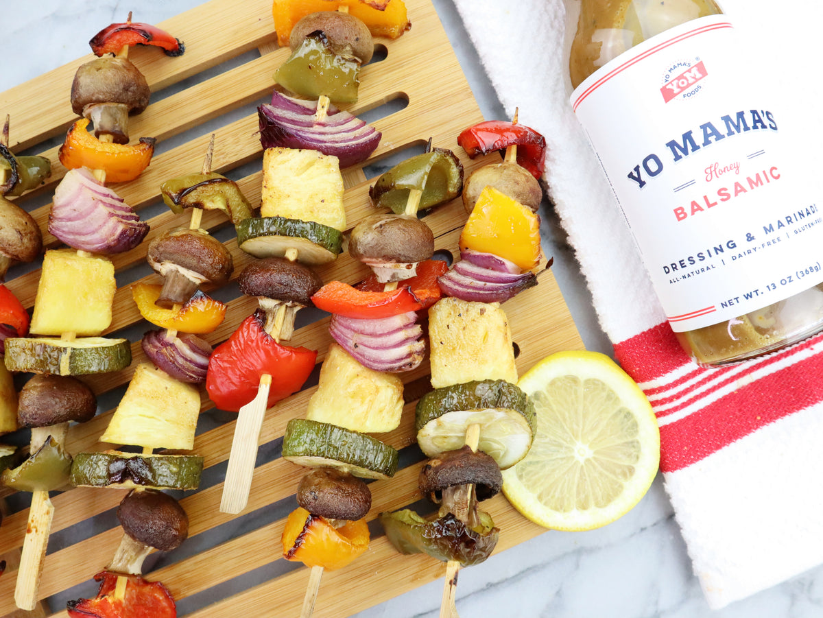 Balsamic Veggie Kebabs &ndash; Yo Mama's Foods