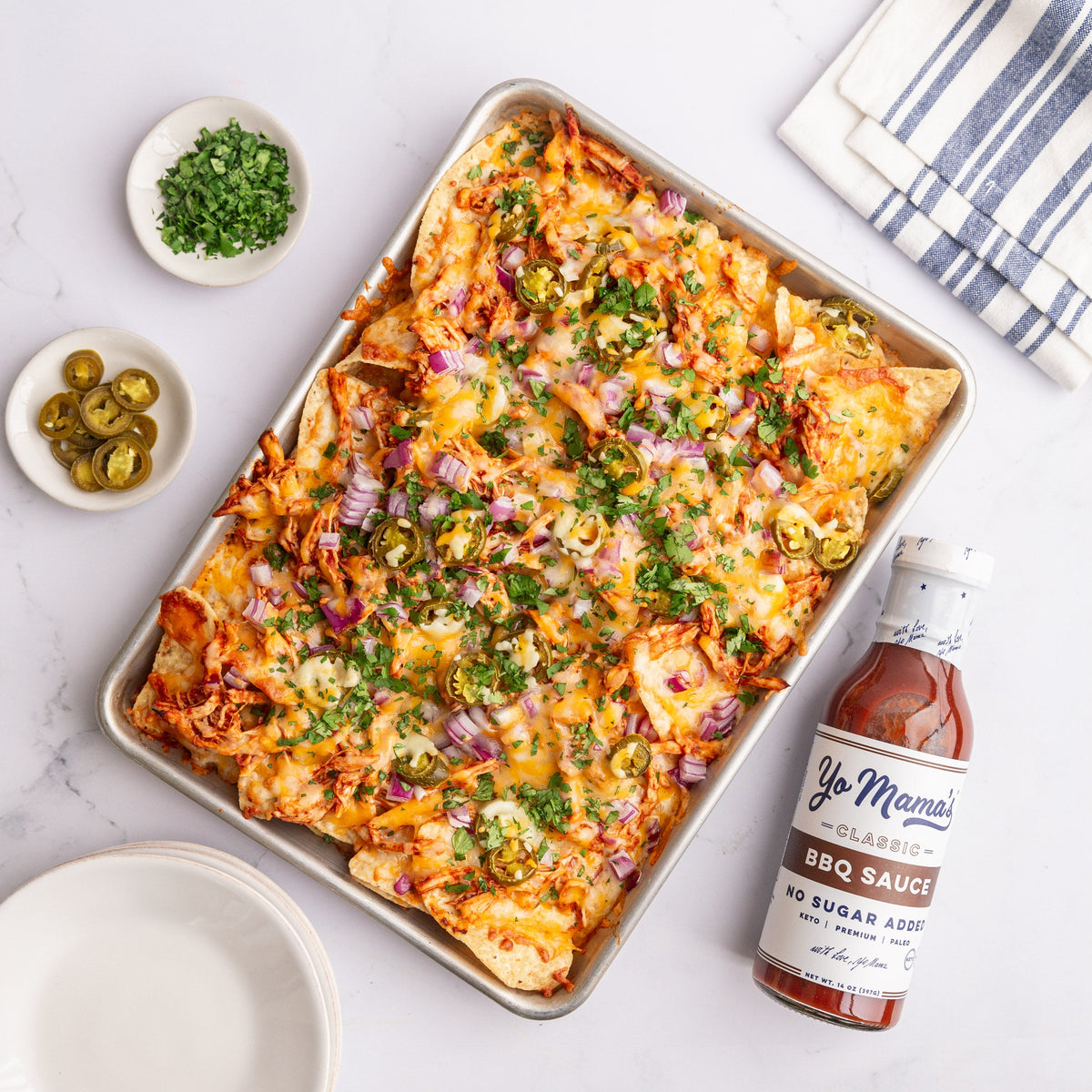 BBQ Chicken Nachos &ndash; Yo Mama's Foods