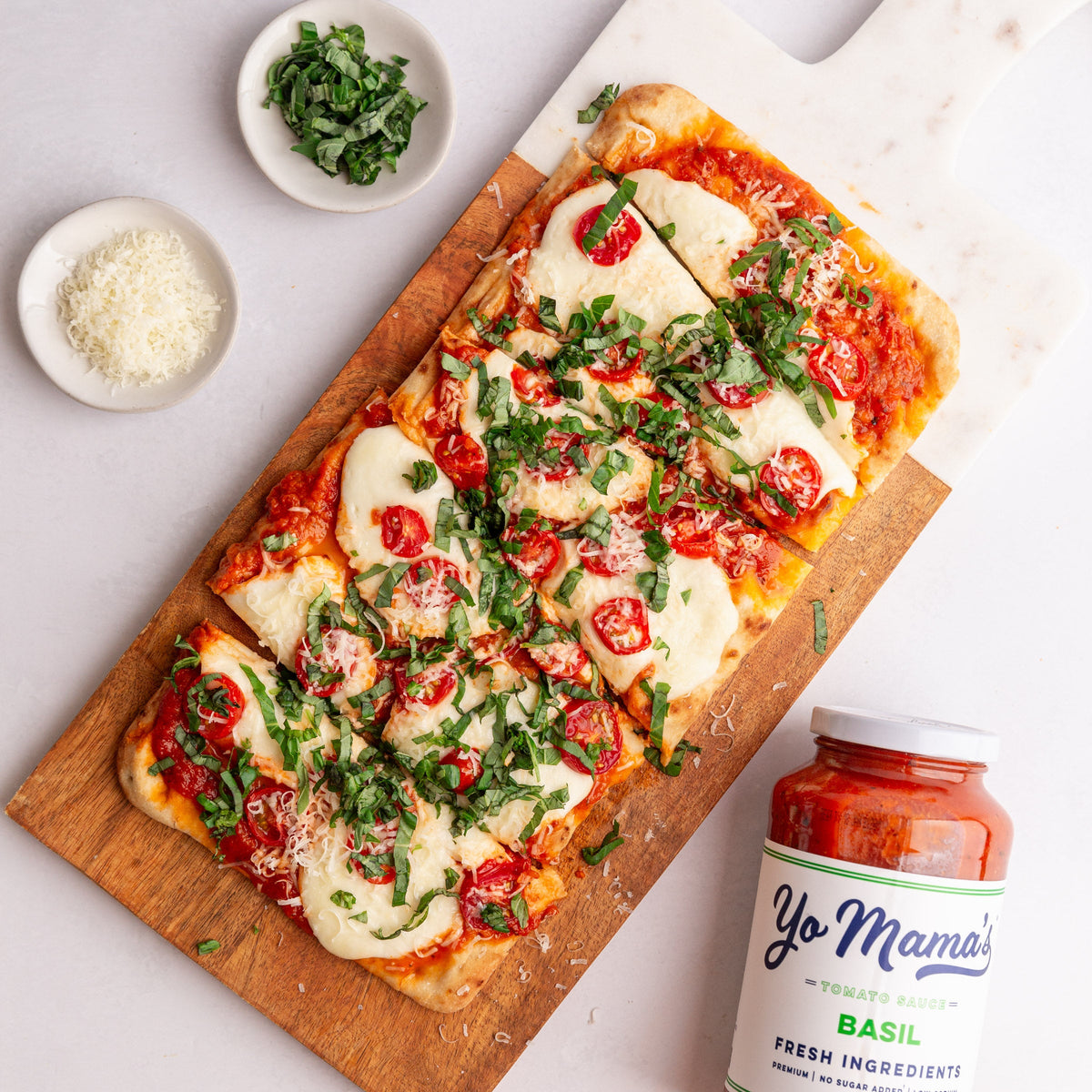 Caprese Flatbread – Yo Mama's Foods