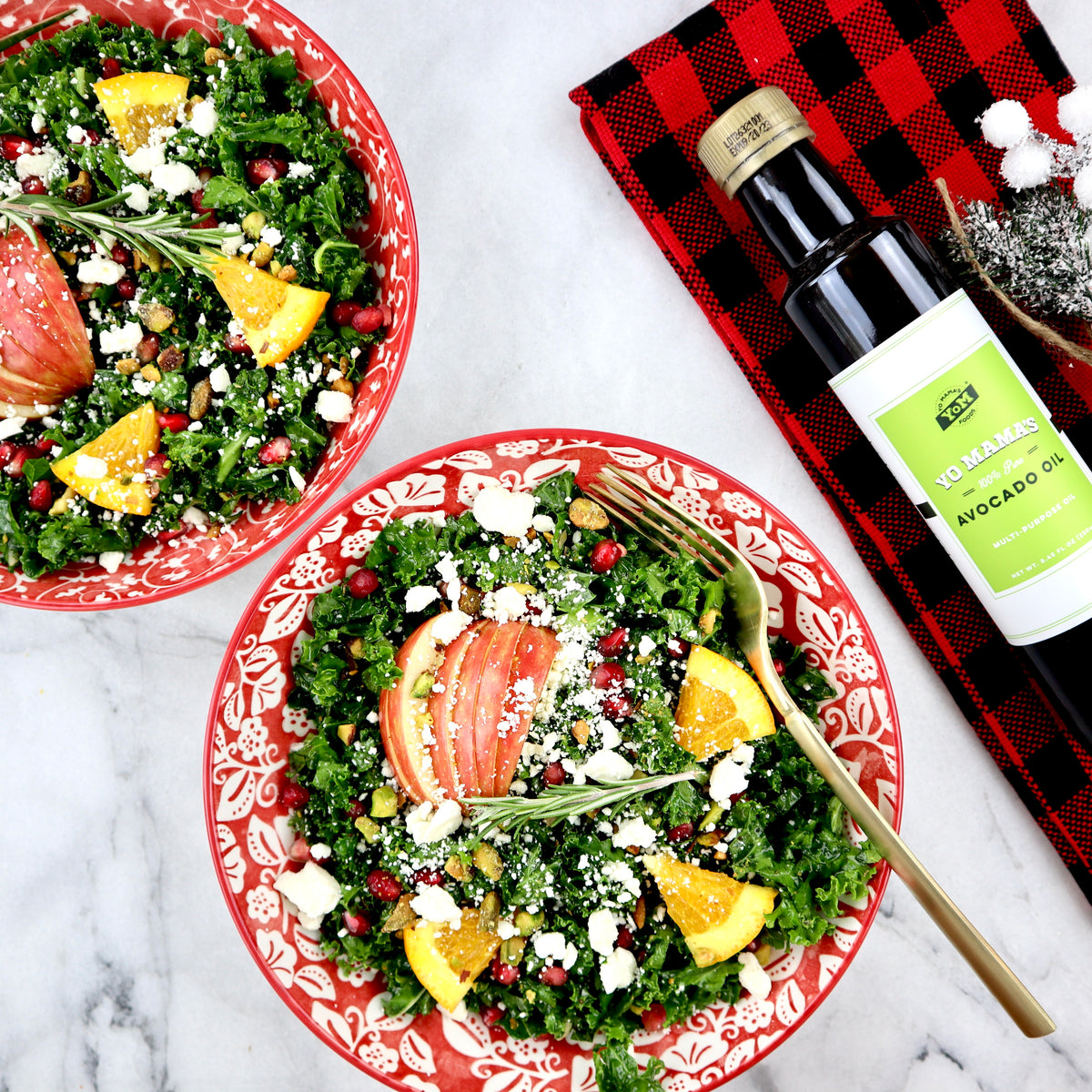 Festive Kale Salad – Yo Mama's Foods