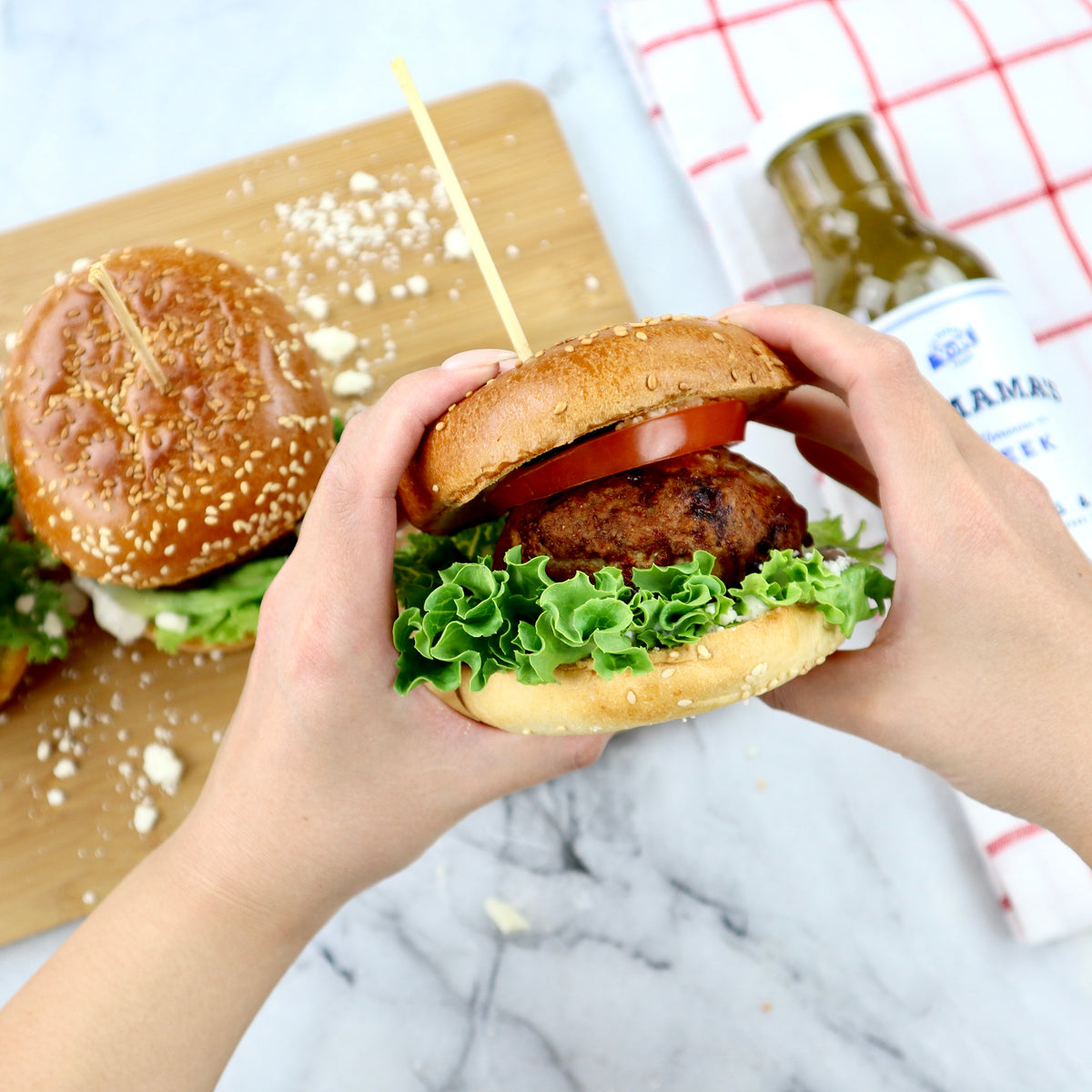 Greek Turkey Burger &ndash; Yo Mama's Foods