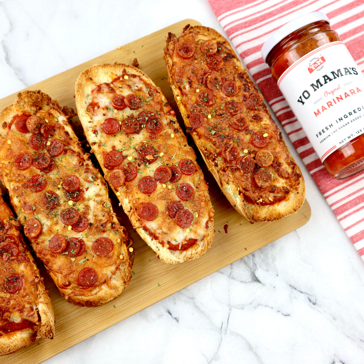 French Bread Pizza &ndash; Yo Mama's Foods