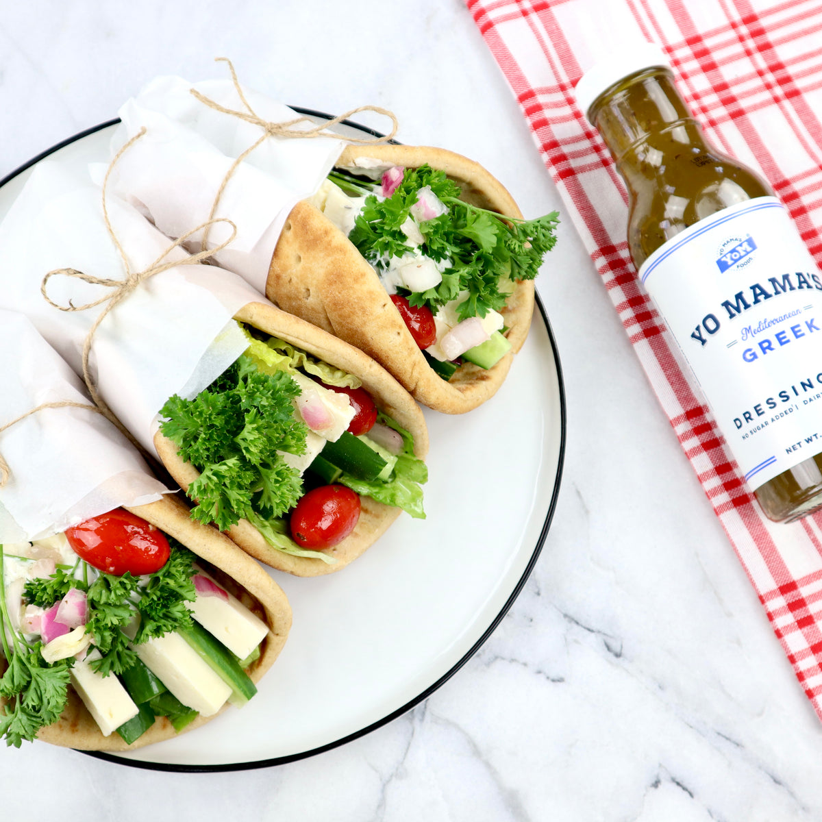 Greek Veggie Pitas &ndash; Yo Mama's Foods